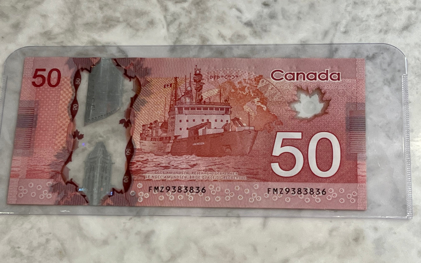 ROTATOR 2012 CANADA $50 NOTE FMZ9383836