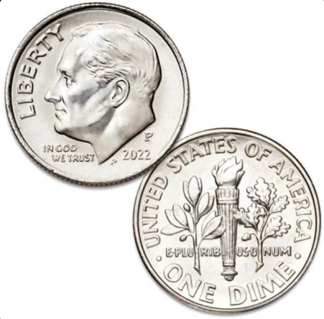 2022 - P BU UNC ROOSEVELT DIME