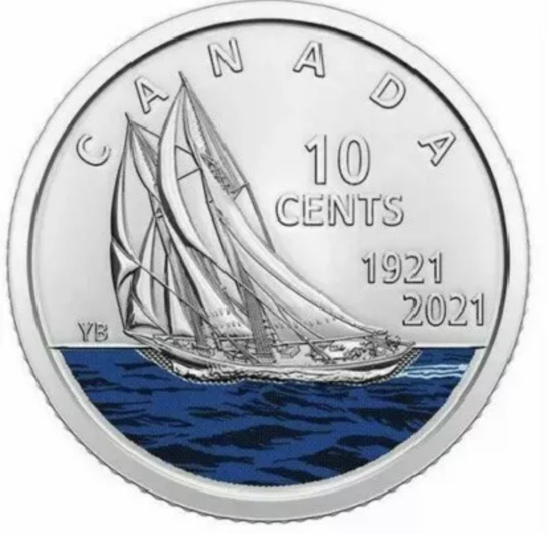 Crew Neck 2021 Bluenose Schooner 100th Canada Special Designs 10 cents